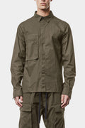 Crushed cotton shirt, Olive