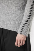 Thom/Krom | AW24/25 - Scars-stitch alpaca knit sweater, Grey