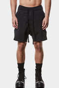 Crushed cotton drawstring shorts, Black