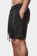 Crushed cotton drawstring shorts, Black