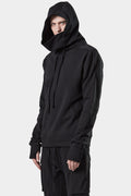 Thom/Krom | AW24 - Contrast cotton hood sweater, Black