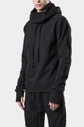 Thom/Krom | AW24 - Contrast cotton hood sweater, Black