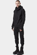 Thom/Krom | AW24 - Contrast cotton hood sweater, Black