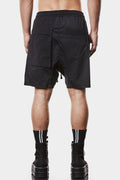 Drop crotch patch pocket shorts, Black