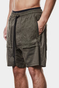 Drop crotch patch pocket shorts, Olive