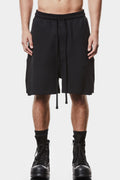 Thom Krom | SS25 - Waffled cotton shorts, Black