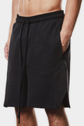 Thom Krom | SS25 - Waffled cotton shorts, Black