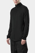 Thom/Krom | AW24 - Piped seams turtleneck viscose sweater, Black