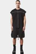 Thom Krom | SS25 - Contrast sleeveless T-Shirt, Black