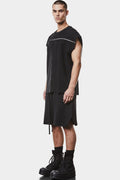 Thom Krom | SS25 - Contrast sleeveless T-Shirt, Black