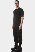 Contrast scar-stitch bamboo t-shirt, Black