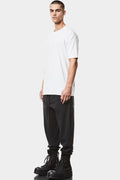 Contrast scar-stitch bamboo t-shirt, White