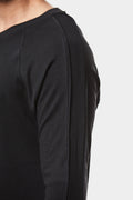 Piped seams long sleeve tee, Black