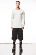 Piped seams long sleeve tee, Dune