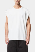 Oversized cotton tank, White