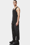 Piped seam tank top, Black