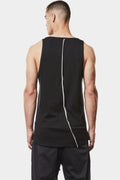 Piped seam tank top, Black