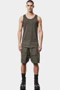 Piped seam tank top, Olive