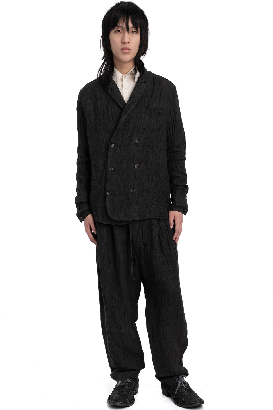 Double breasted shirt jacket