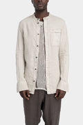Masnada | SS25 - Collarless lightweight shirt, Flint grey M3454