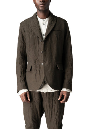 Masnada | AW26 - Crushed wool and linen 3 button jacket, Mocha M3735