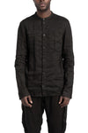 Masnada | SS26 - Woven Ramie Pleated Shirt, Black M3675