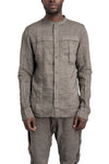 Masnada | SS26 - Woven Ramie Pleated Shirt, Grey M3675
