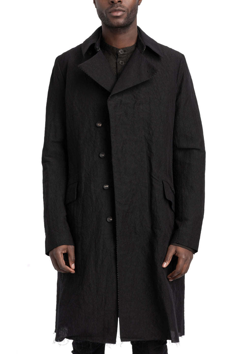 Crunchy Linen Double Breasted Trenchcoat