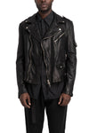Never Enough | SS26 - Biker Leather Jacket, Black MJL068