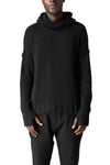 Never Enough | AW26 - Hooded wool cashmere knit sweater, Black MKN091