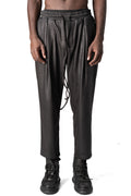 Never Enough | AW26 - Eco vegan leather drawstring pants, Black MPA070