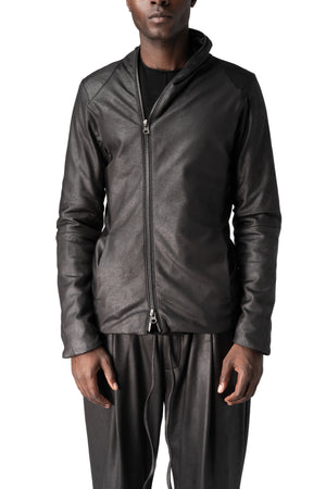 Never Enough | AW26 - Eco vegan leather zip sweatshirt, Black MSW015
