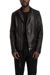 Never Enough | SS26 - Mandarin collar leather jacket, MJL078