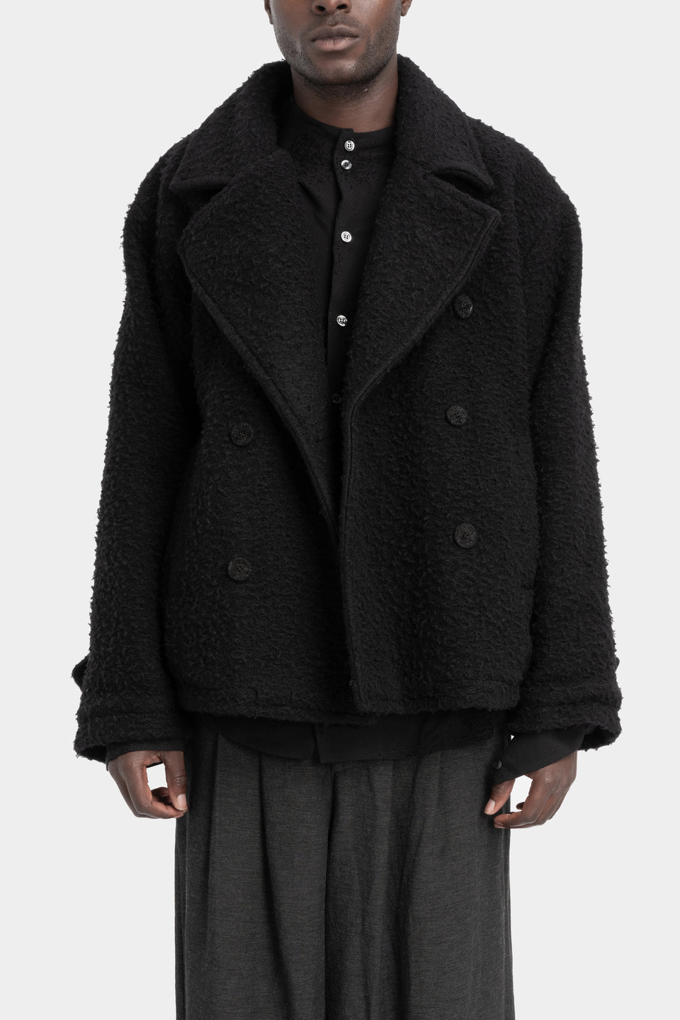 Double breasted wool jacket