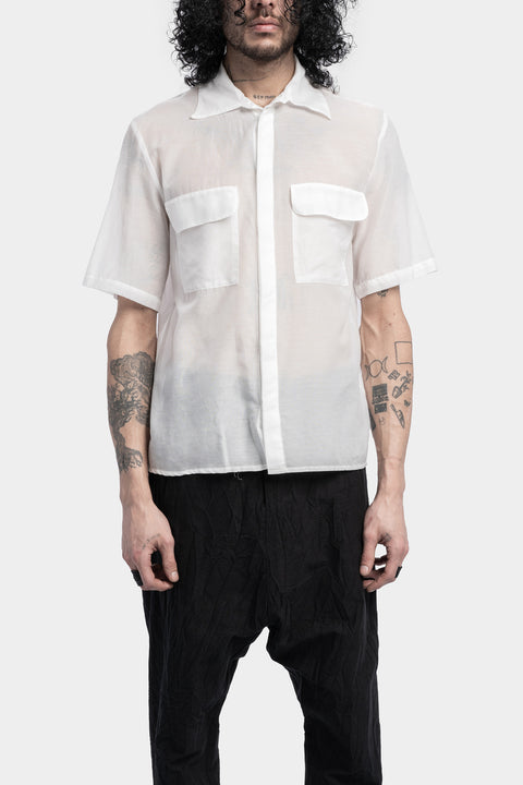 NostraSantissima | SS24 - Silk blend short sleeve shirt, White