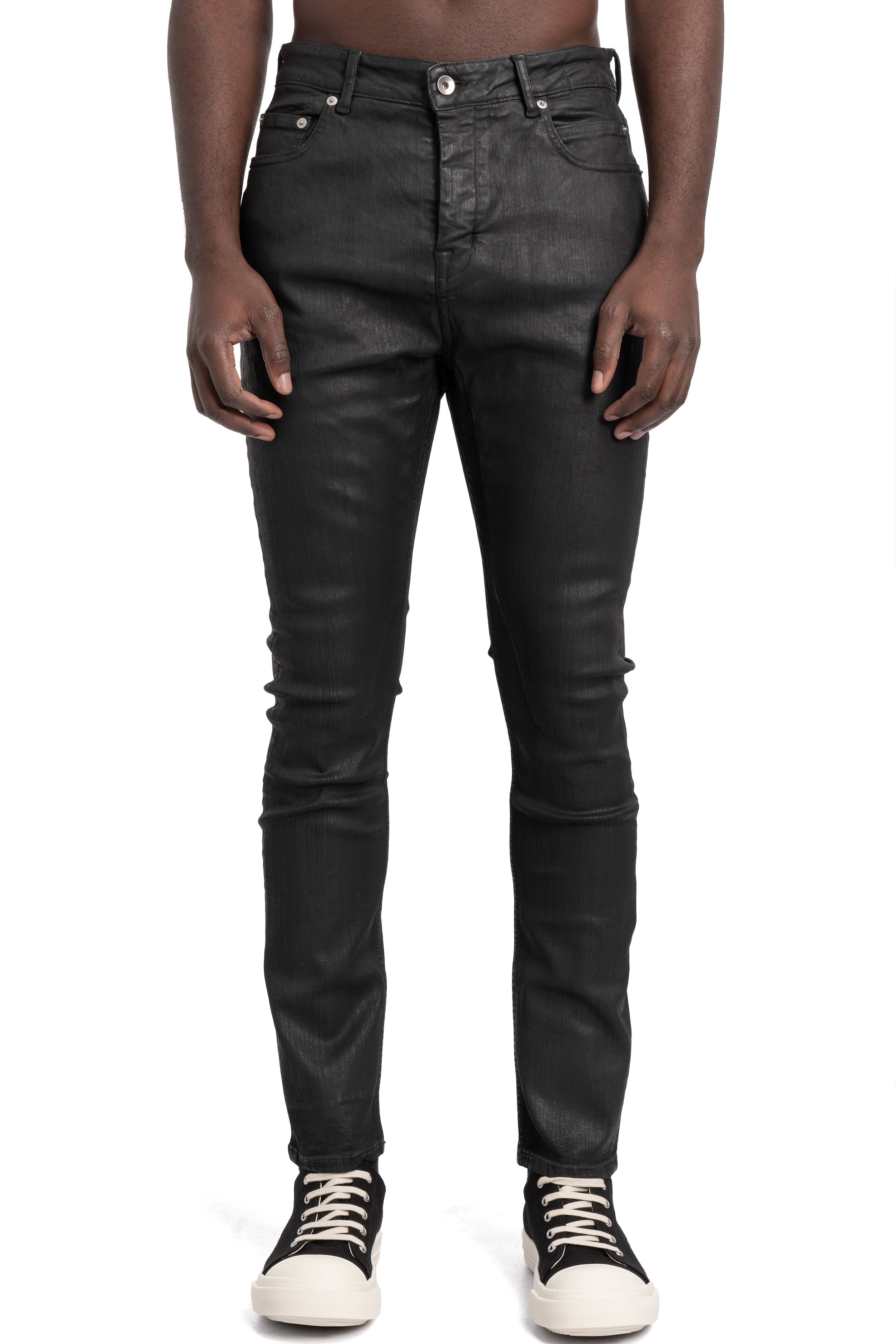 Rick Owens DRKSHDW | Detroit cut jeans, Deep black wax DU01F4366
