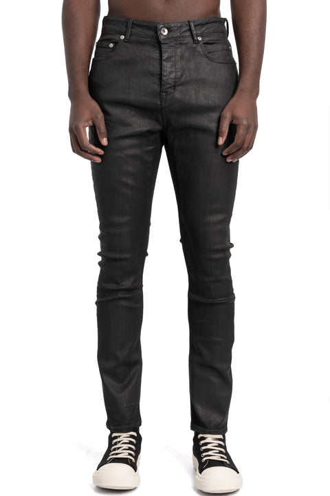 Rick Owens DRKSHDW | Detroit cut jeans, Deep black wax DU01F4366 SDBK