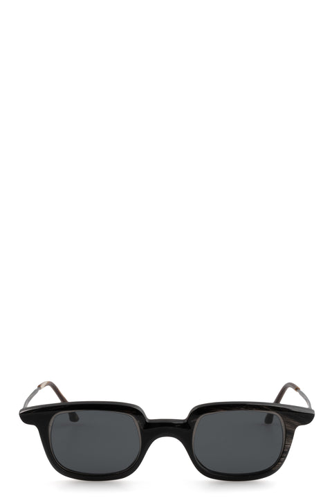 Rigards | RG1065 - Horn sunglasses, black/white / dark grey lens