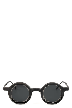 Rigards | Permanent - Round horn sunglasses, Black & White RG1072