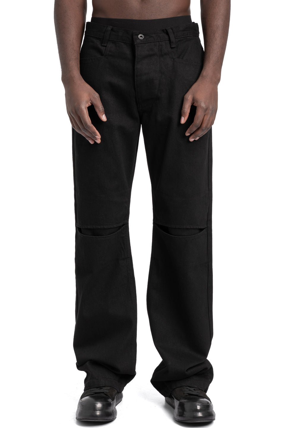 Slit Knee Jeans