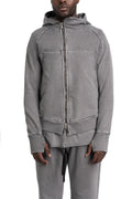 SAN263-1 | SS26 - Asymmetric Zip Hoodie, Grey SS26-0606-GY