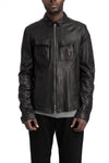 SAN263-1 | SS26 - Lamb leather zipped overshirt jacket, SS25-0101-BK