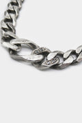 Enri Mars - Silver chain necklace with black diamonds