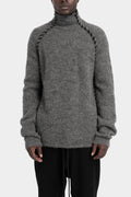 Thom Krom | AW25 - Scar-stitch high neck knit sweater MK125 Grey