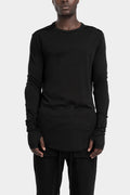 Thom Krom | AW25 Piped seams long sleeve tee, MTS900 Black