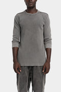 Thom Krom | AW25 - Ribbed 3/4 sleeve t-shirt, Used grey MTS895