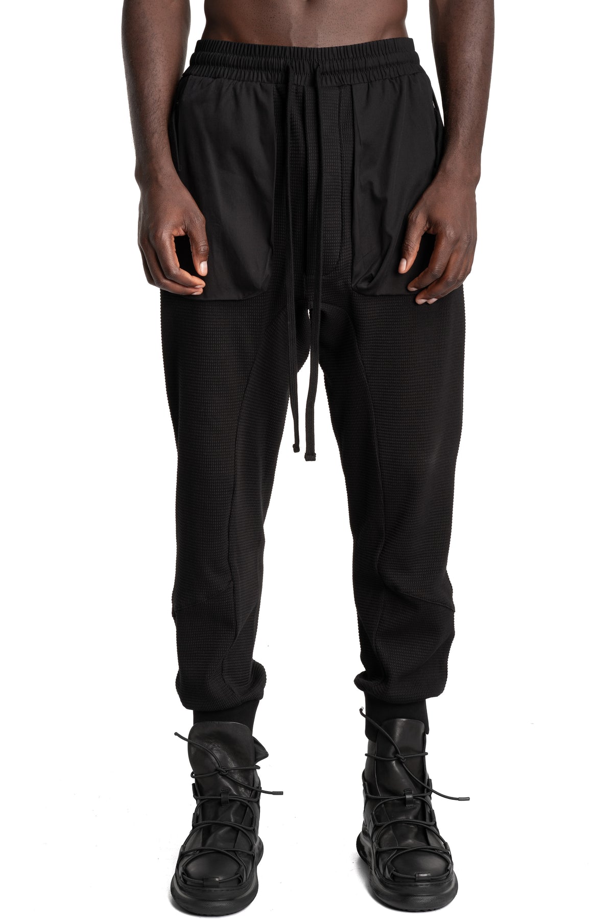 Thom Krom | AW26 - Drop Crotch Cargo Trousers, Black MST537