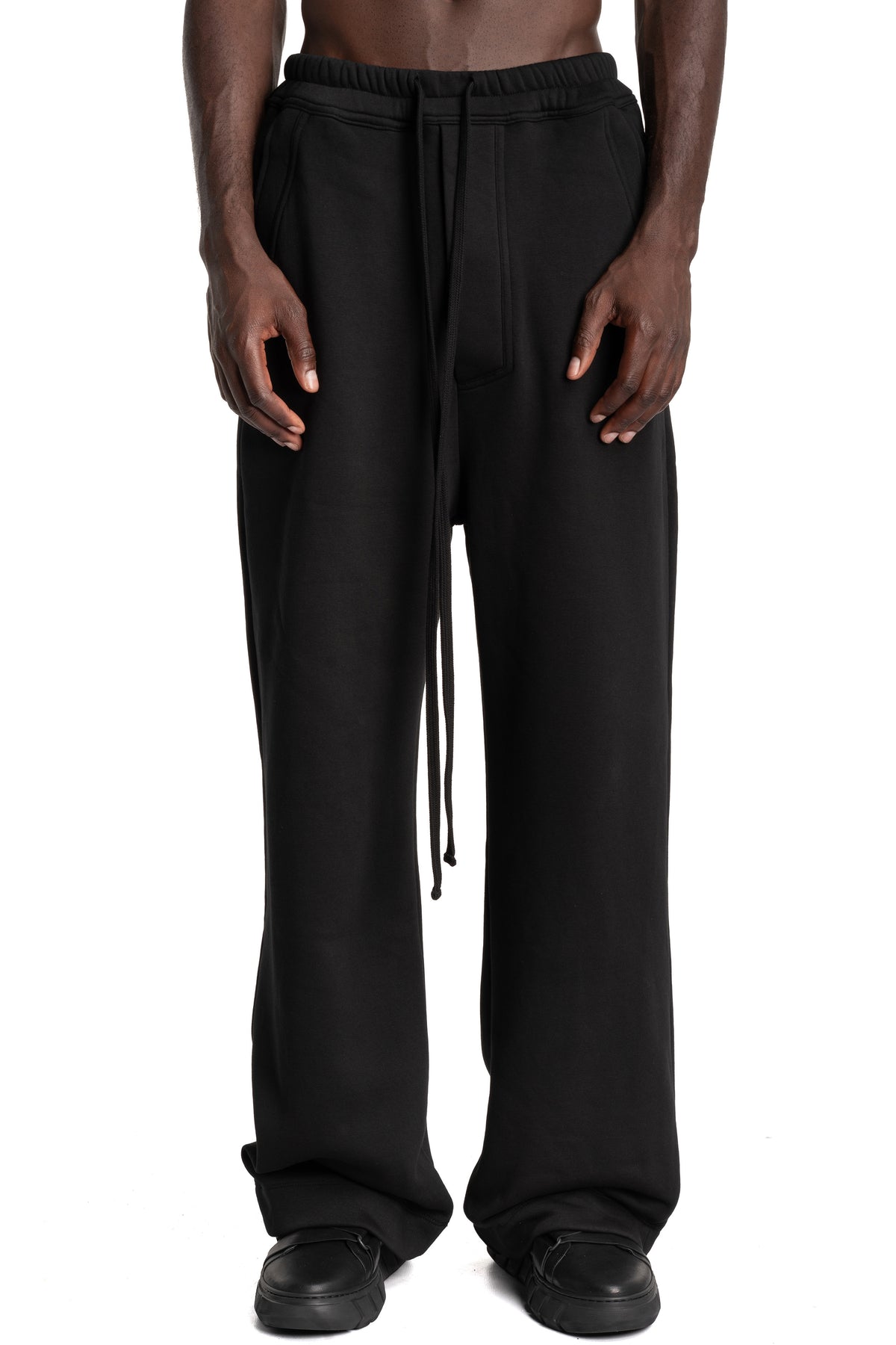 Thom Krom | AW26 - Wide Leg Jersey Trousers, Black MST540