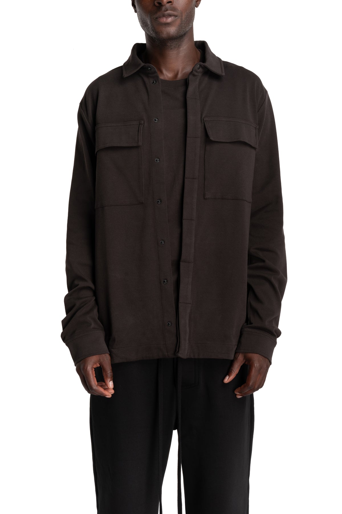 Thom Krom | AW26 - Jersey Shirt, Cold Brown MH183