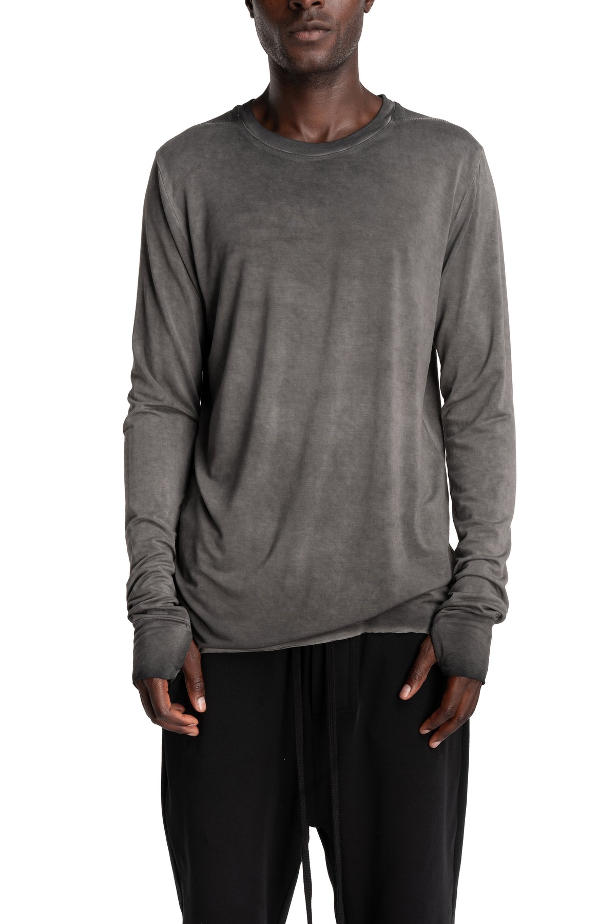 Thom Krom | AW26 - Longsleeve Shirt, Cold Dye Grey MTS970